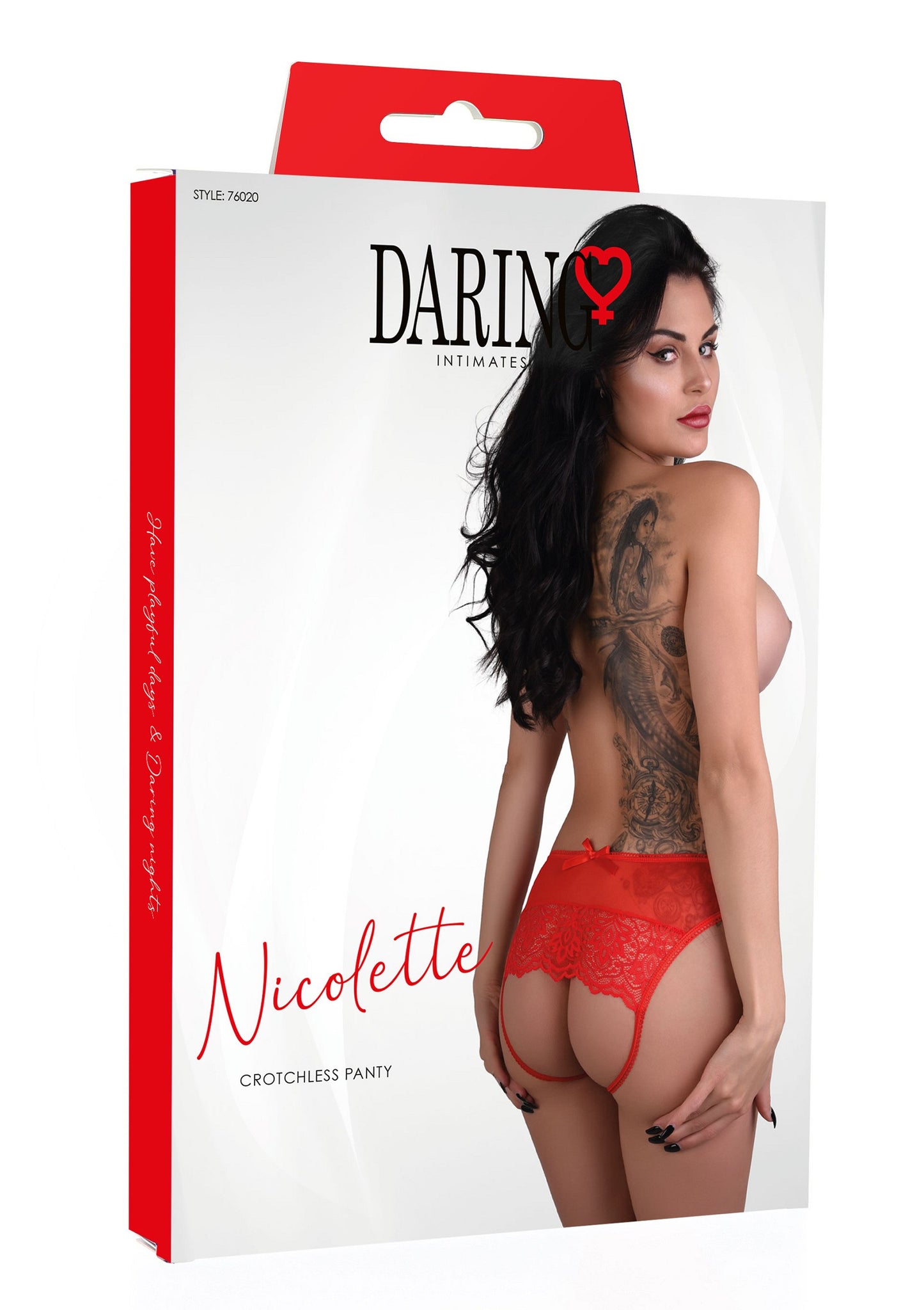 Daring Intimates Nicolette crotchless panty RED S/M - 3