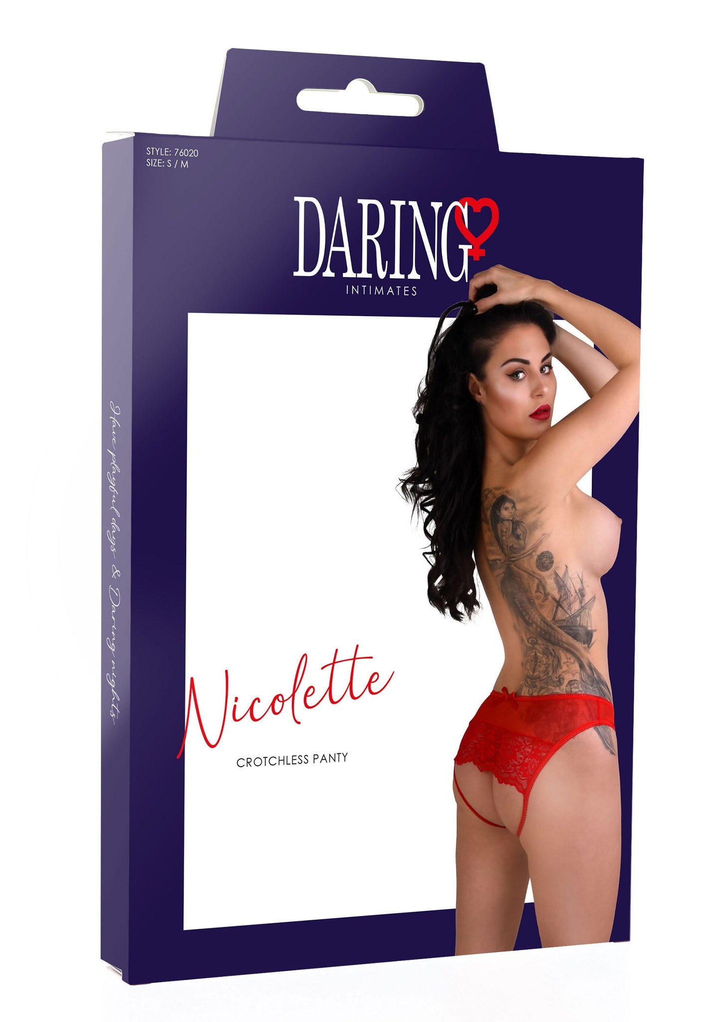 Daring Intimates Nicolette crotchless panty RED S/M - 5