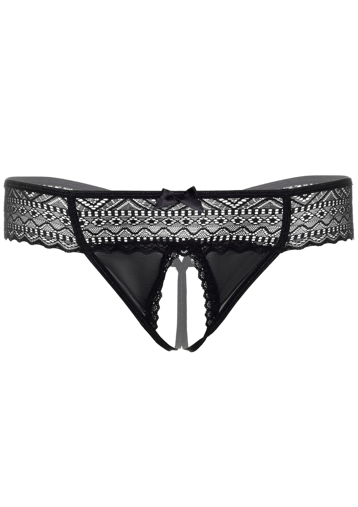 Daring Intimates Roxanne crotchless string BLACK S/M - 3