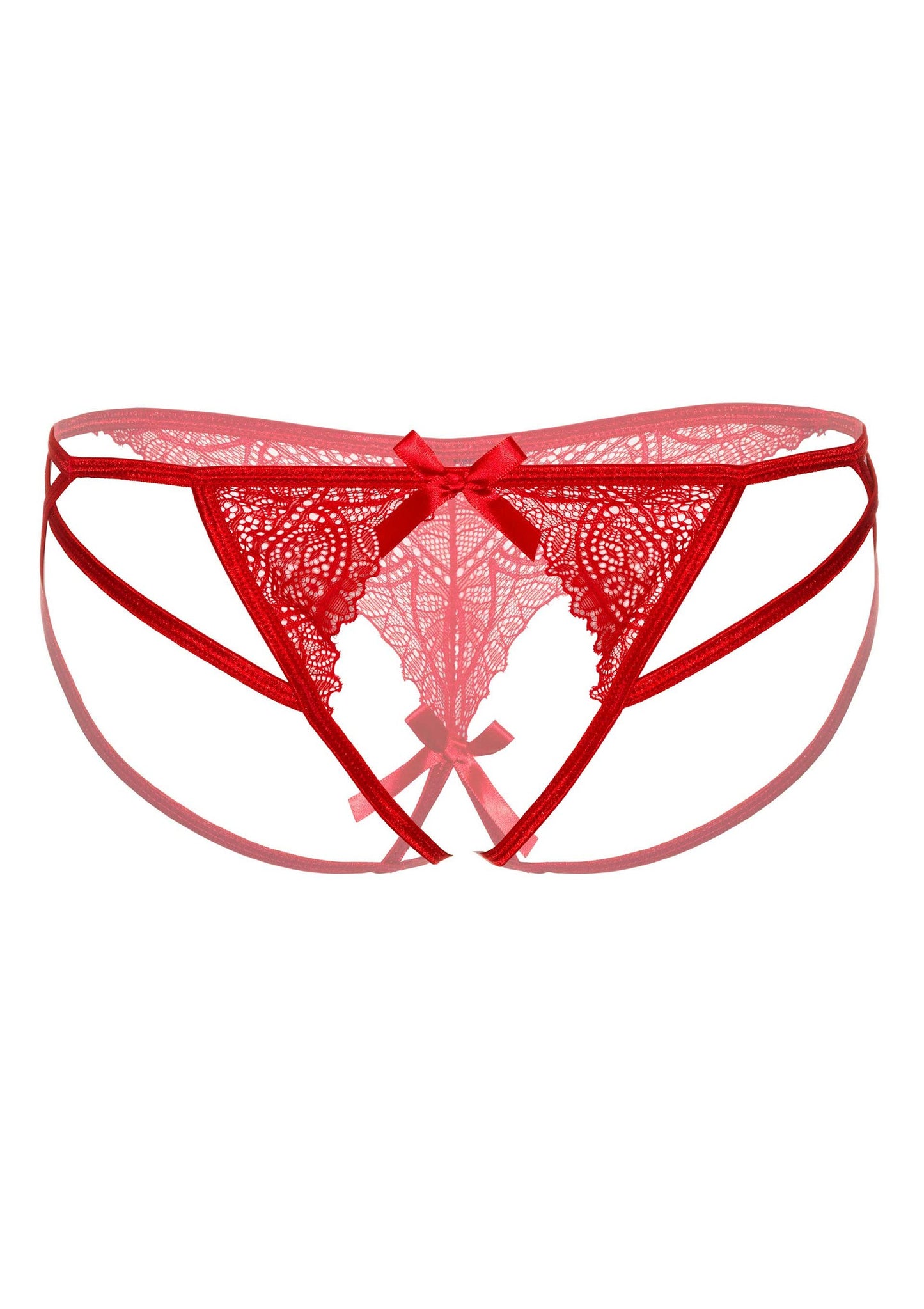 Daring Intimates Naomi strappy crotchless tanga RED S/M - 1