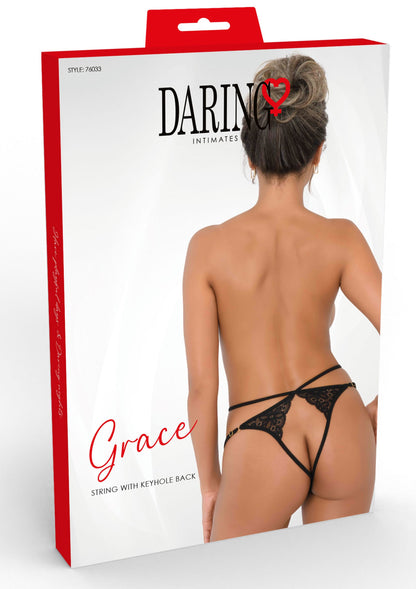 Daring Intimates Grace String with Keyhole Back BLACK S/M - 6