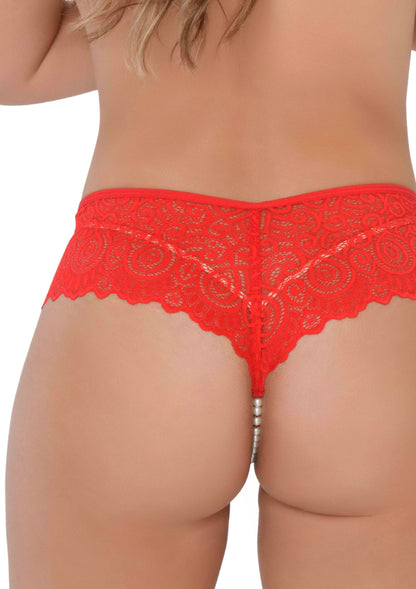 Daring Intimates Ashley Pearl String RED S/M - 5