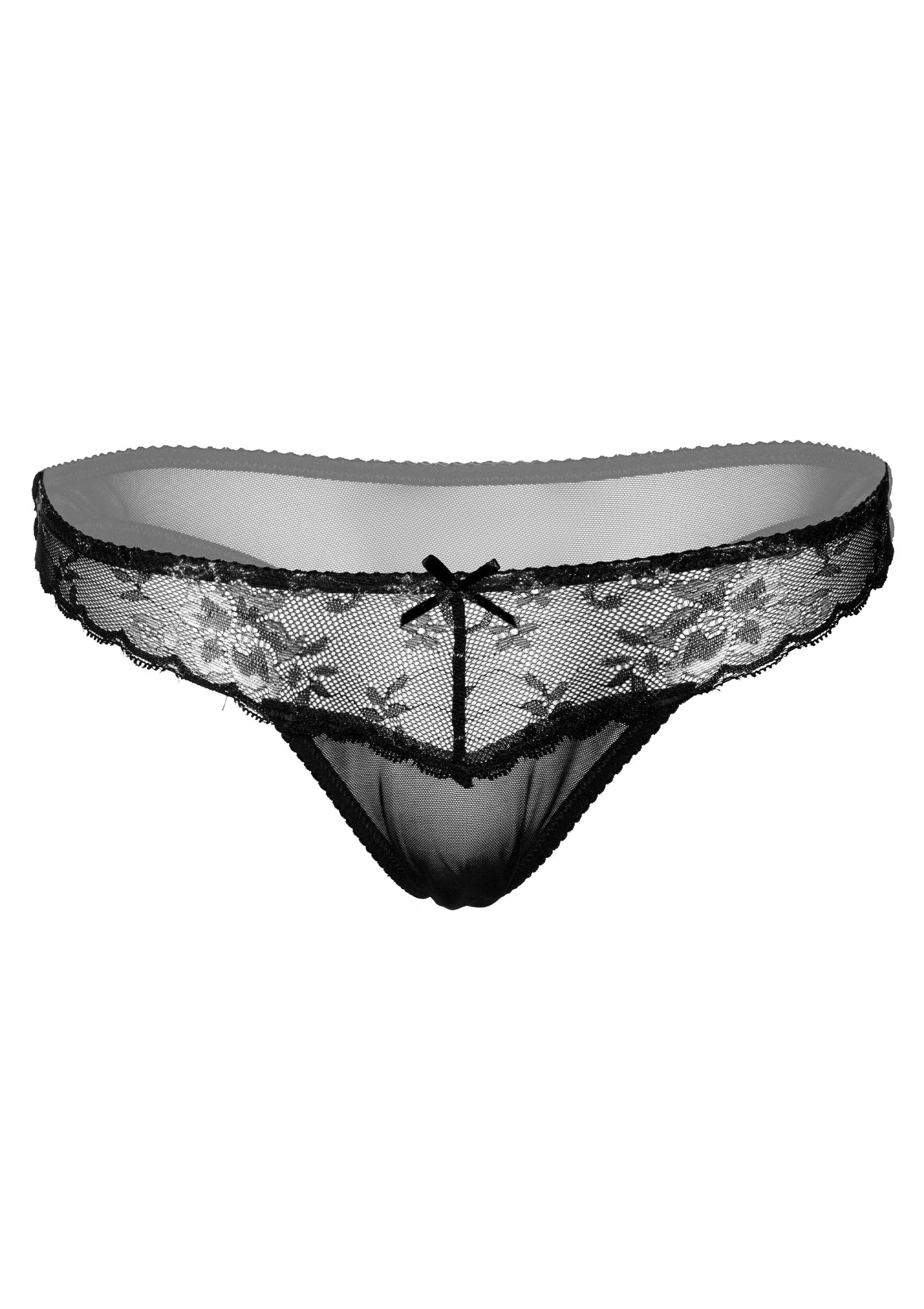 Daring Intimates Mix & Match Very sexy floral lace string BLACK S/M - 1