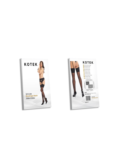 Kotek Stockings S015 BLACK S/M - 0