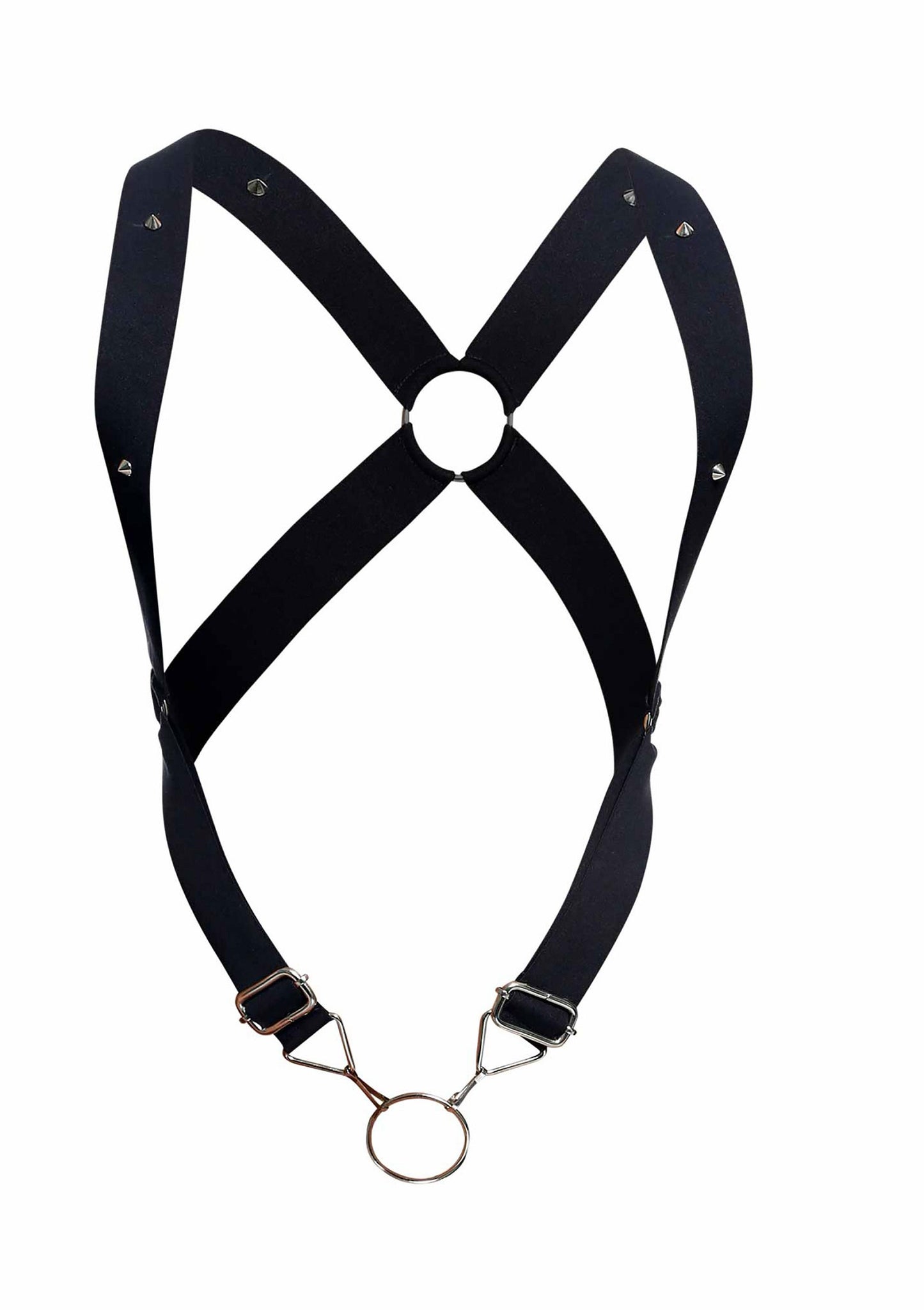 MOB Eroticwear Dngeon Crossback Harness BLACK O/S - 6