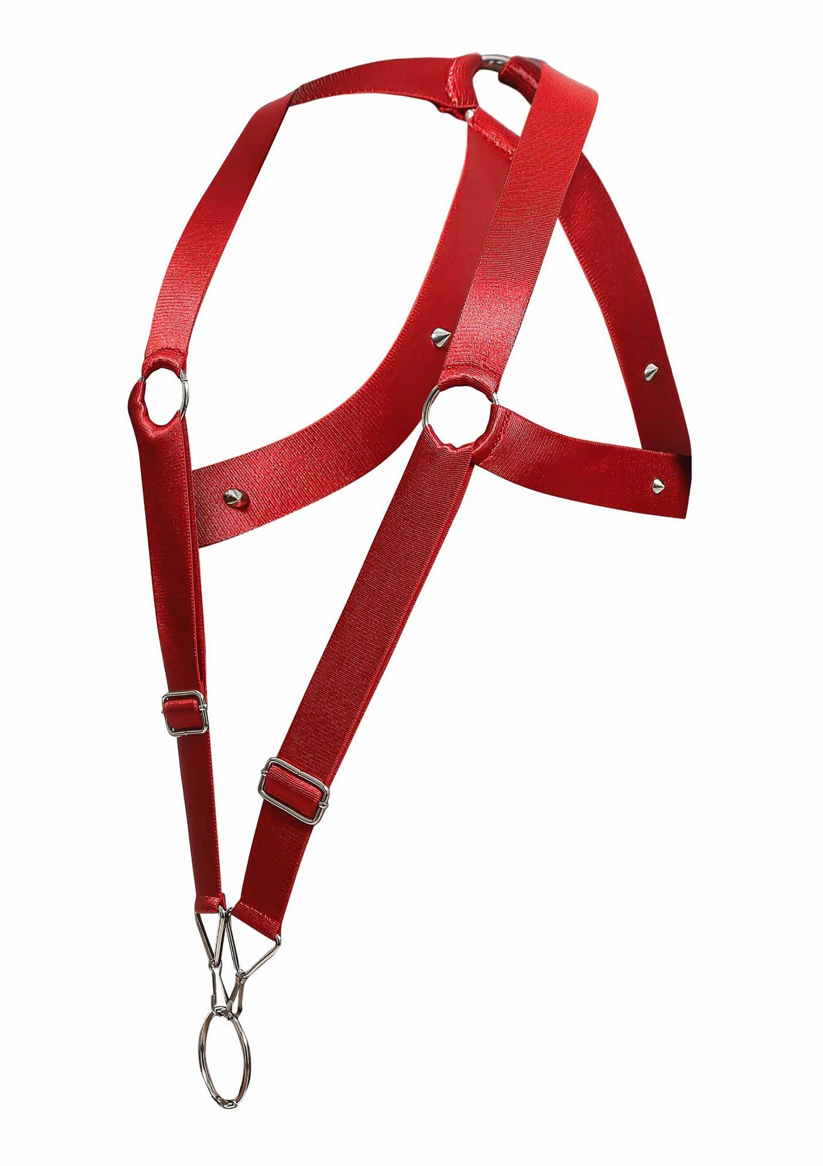MOB Eroticwear Dngeon Crossback Harness RED O/S - 7
