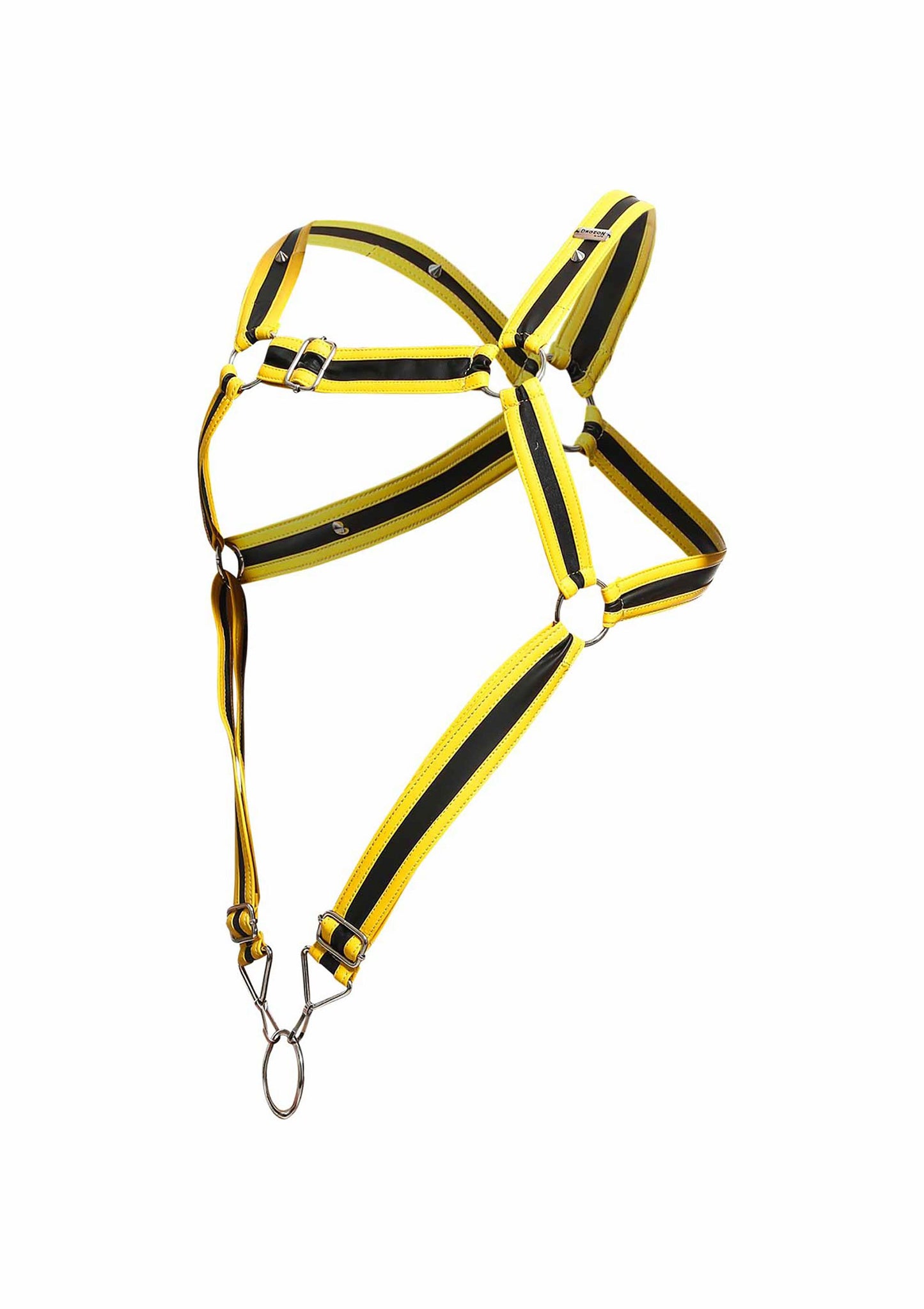 MOB Eroticwear Dngeon Cross Cockring Harness YELLOW O/S - 0