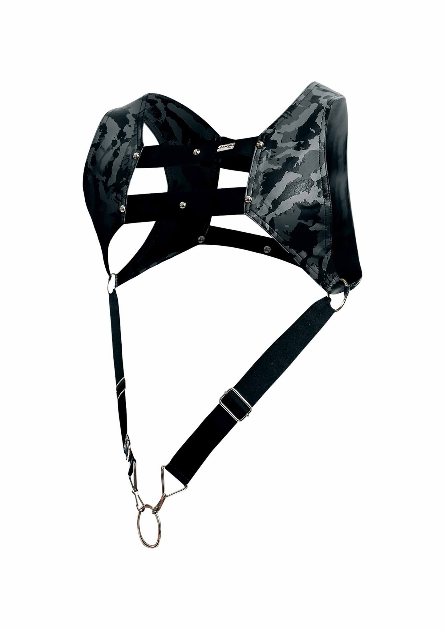 MOB Eroticwear Dngeon Top Cockring Harness GREY O/S - 5