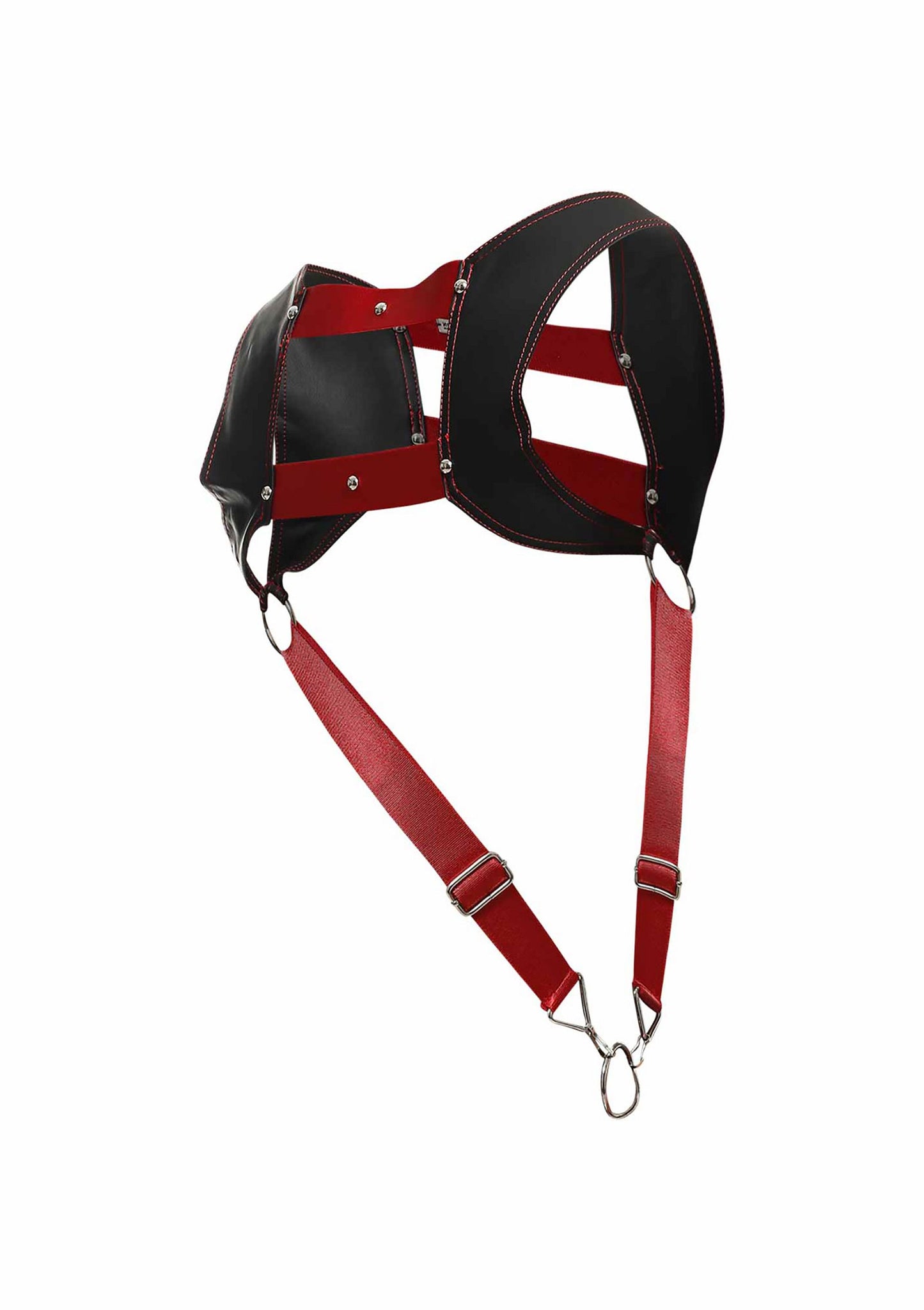 MOB Eroticwear Dngeon Top Cockring Harness RED O/S - 2