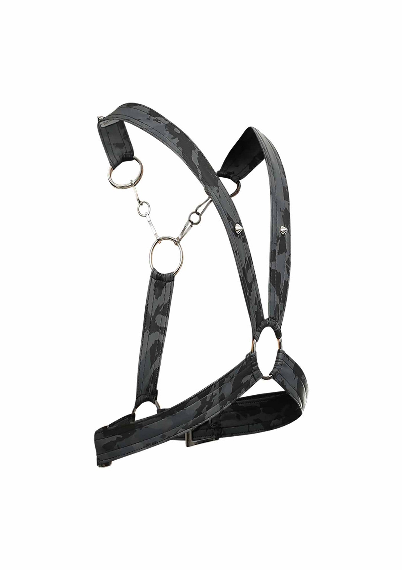 MOB Eroticwear Dngeon Cross Chain Harness GREY O/S - 6