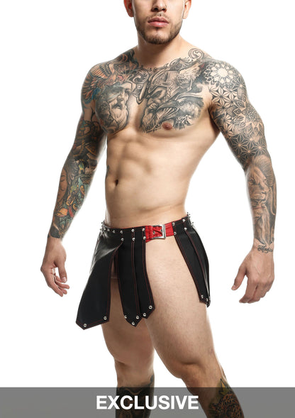 MOB Eroticwear Dngeon Roman Skirt BLACK O/S - 7