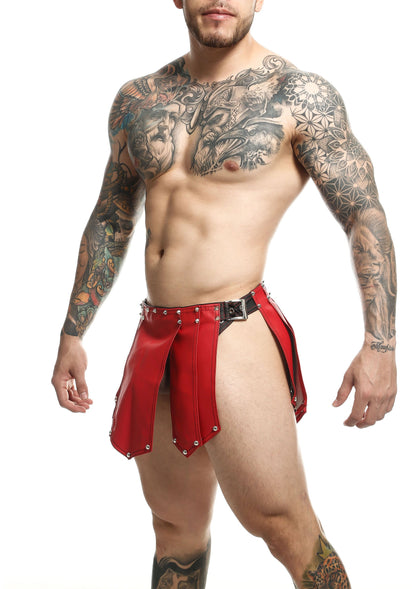 MOB Eroticwear Dngeon Roman Skirt RED O/S - 8