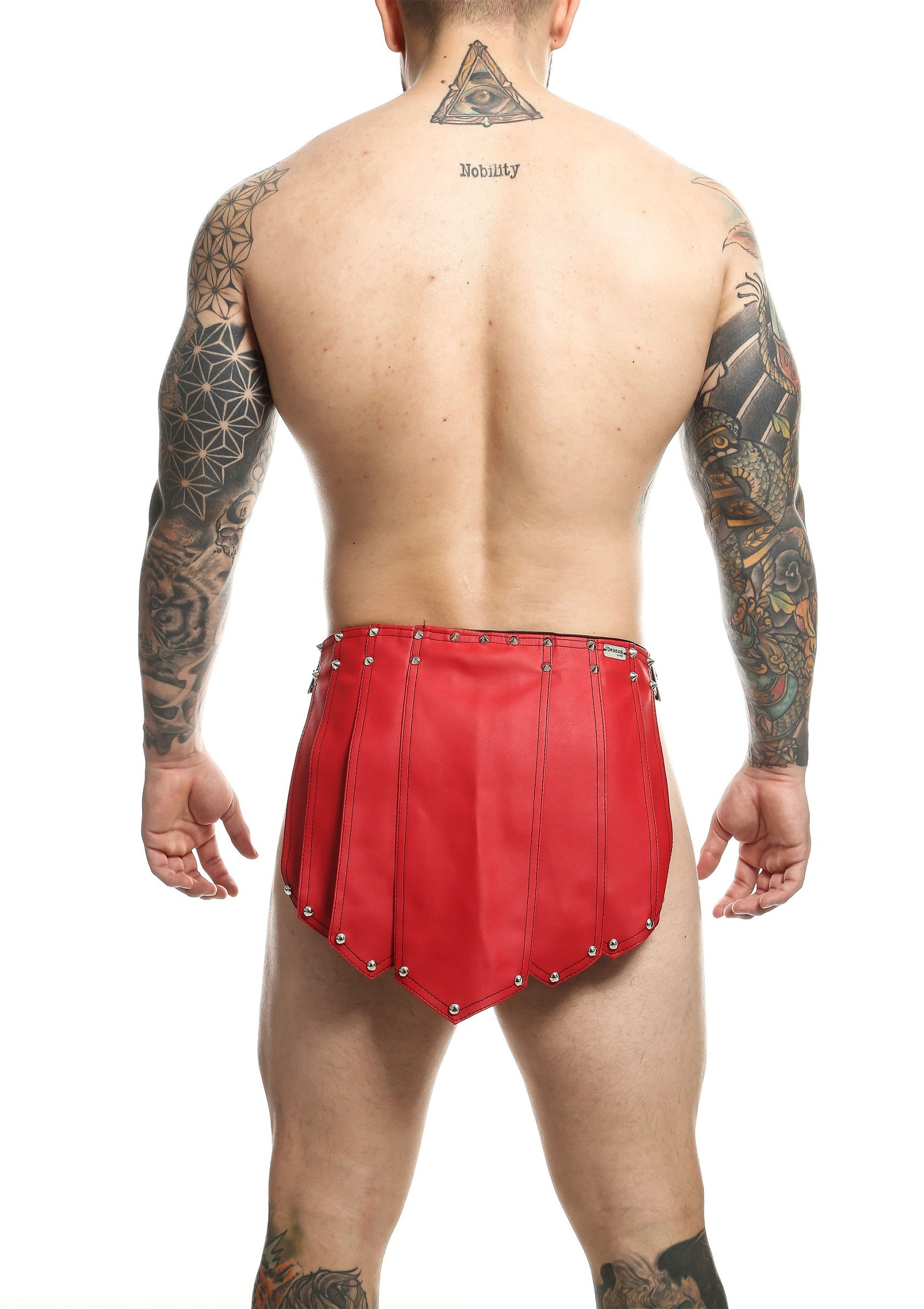 MOB Eroticwear Dngeon Roman Skirt RED O/S - 2