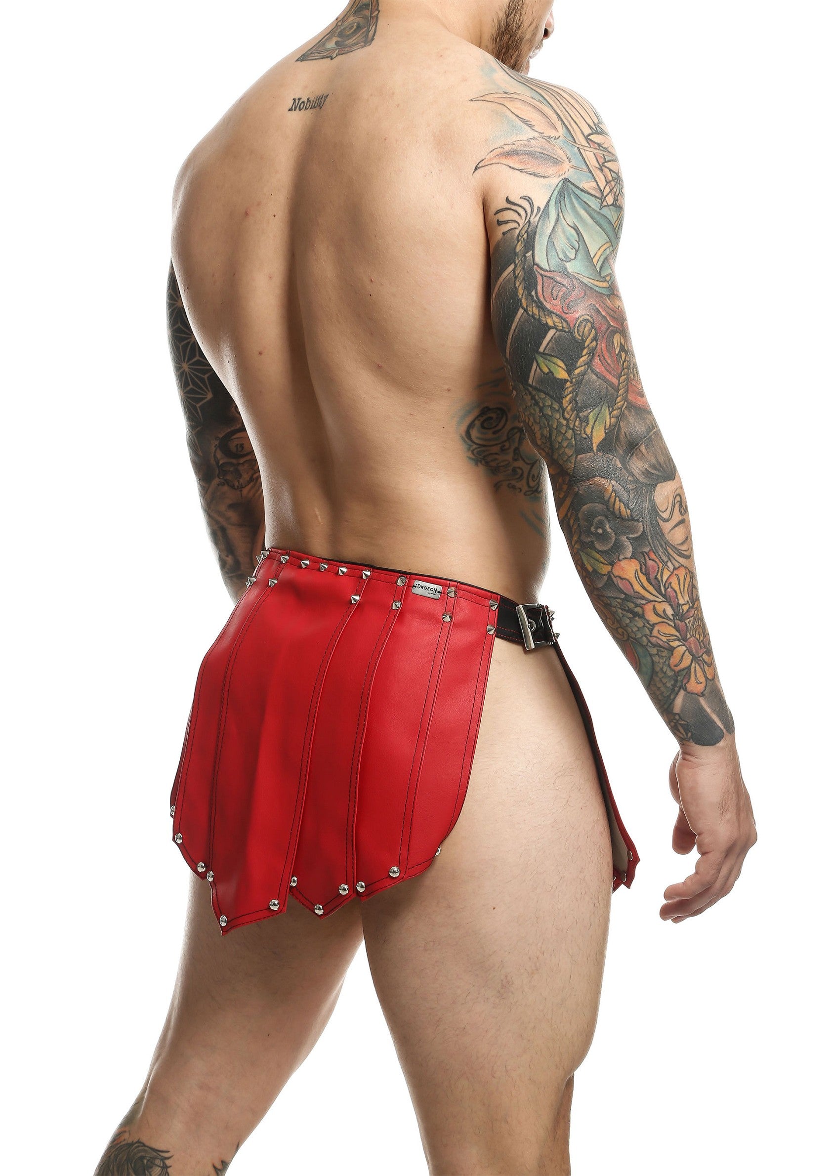 MOB Eroticwear Dngeon Roman Skirt RED O/S - 1