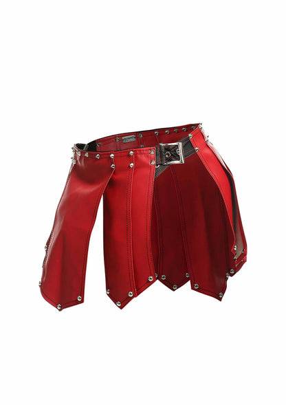 MOB Eroticwear Dngeon Roman Skirt RED O/S - 4