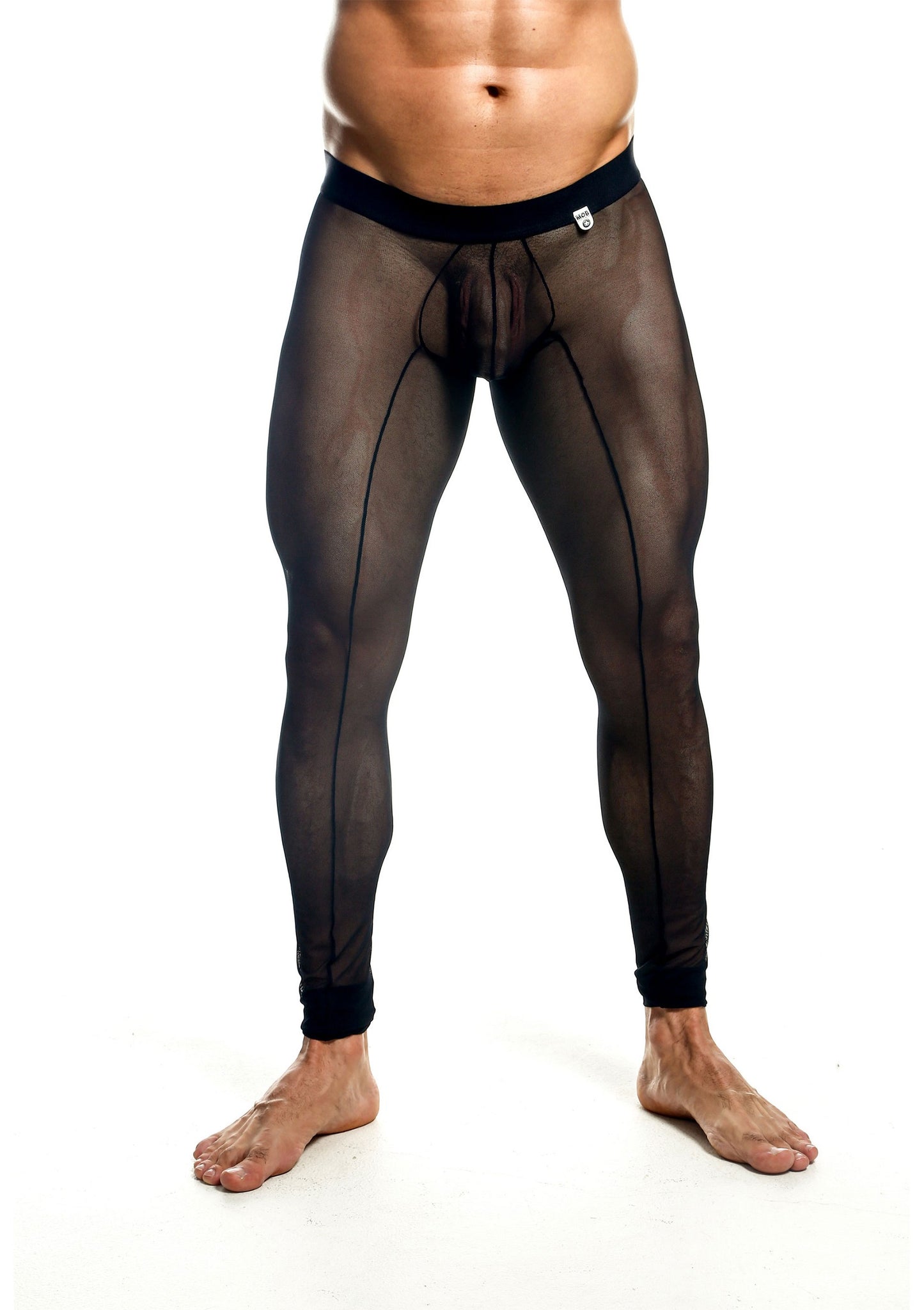 MOB Eroticwear Sheer Mesh Tights BLACK S - 0