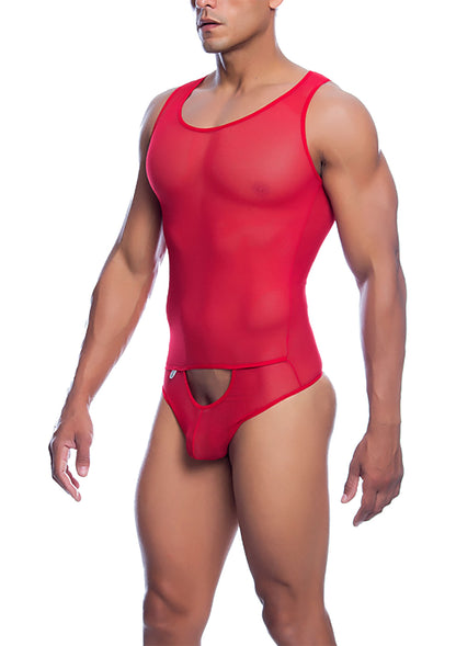 MOB Eroticwear Sexy Sheer Body RED S/M - 2