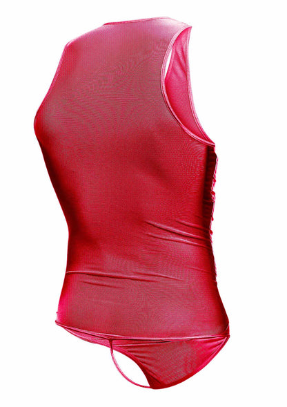 MOB Eroticwear Sexy Sheer Body RED S/M - 5