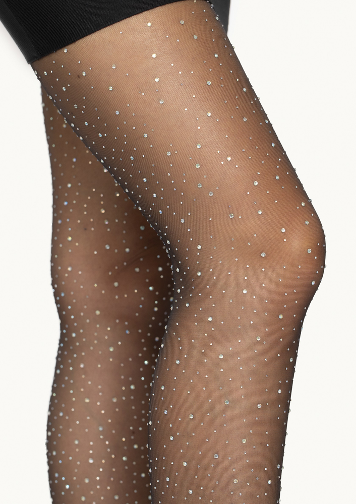 Leg Avenue Rhinestone pantyhose BLACK O/S - 1