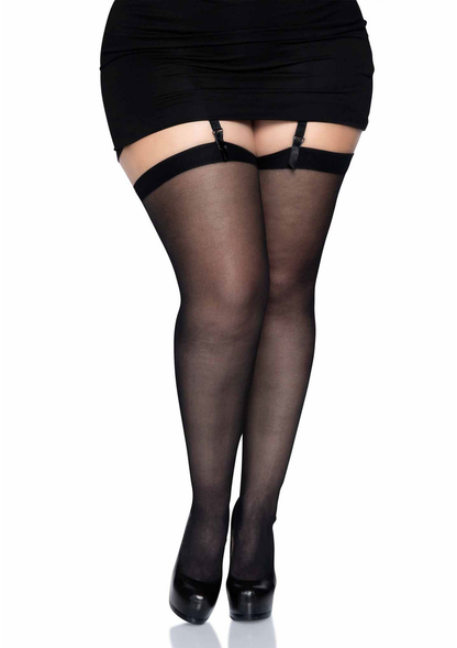 Leg Avenue Plus Size Sheer Stockings BLACK PLUS - 0