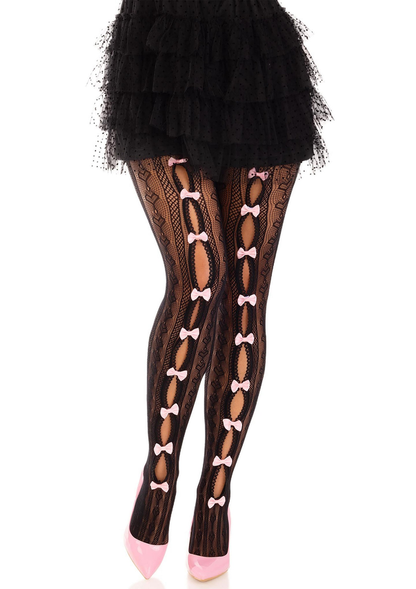 Leg Avenue Sweetheart striped net tights BLACK O/S - 0