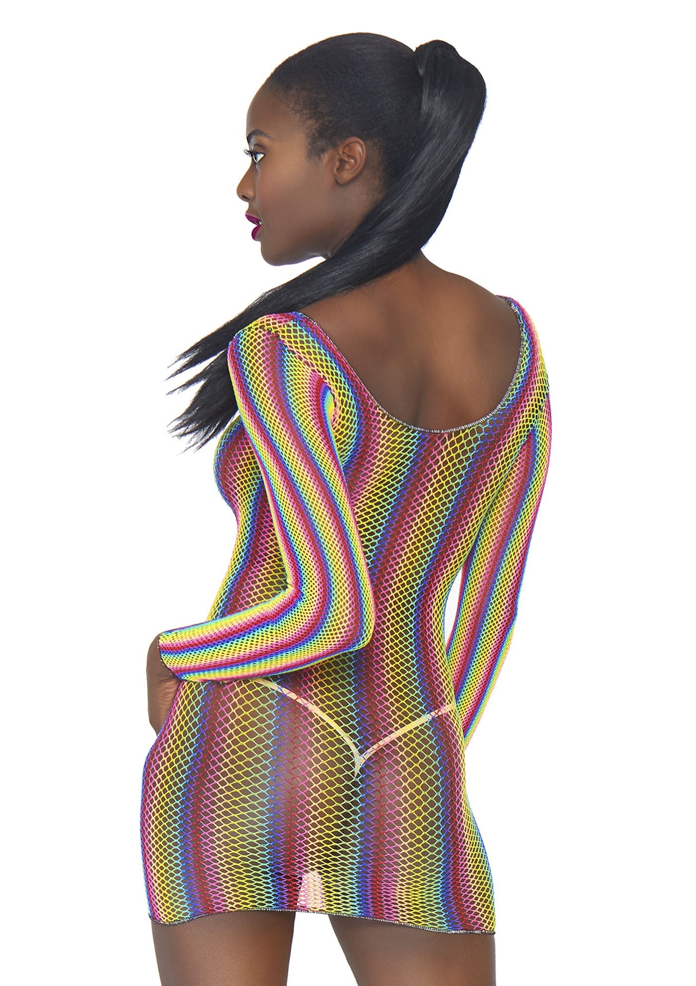Leg Avenue Rainbow fishnet mini dress MULTICOLOR O/S - 1