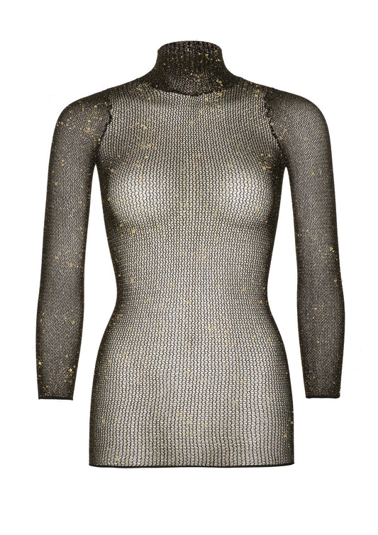 Leg Avenue Lurex sleeved fishnet dress
