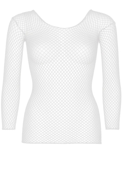 Leg Avenue Long Sleeves Fishnet Top WHITE O/S - 6