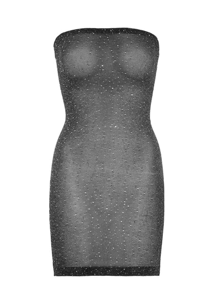 Leg Avenue Lurex rhinestone tube dress BLACK O/S - 3