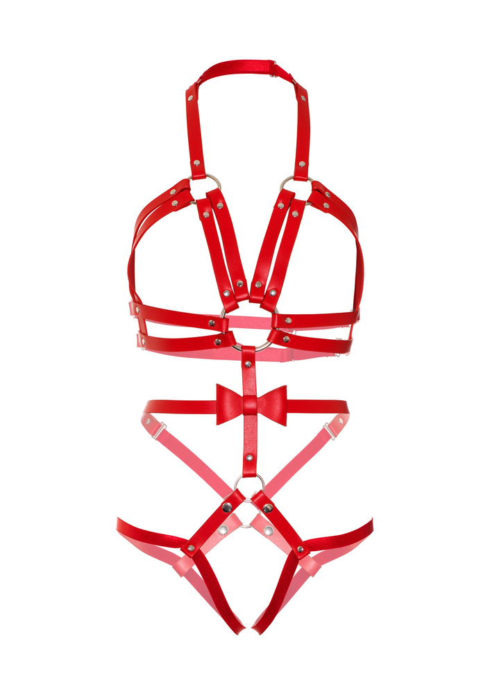 Kink Studded O-Ring Harness Teddy RED S - 6