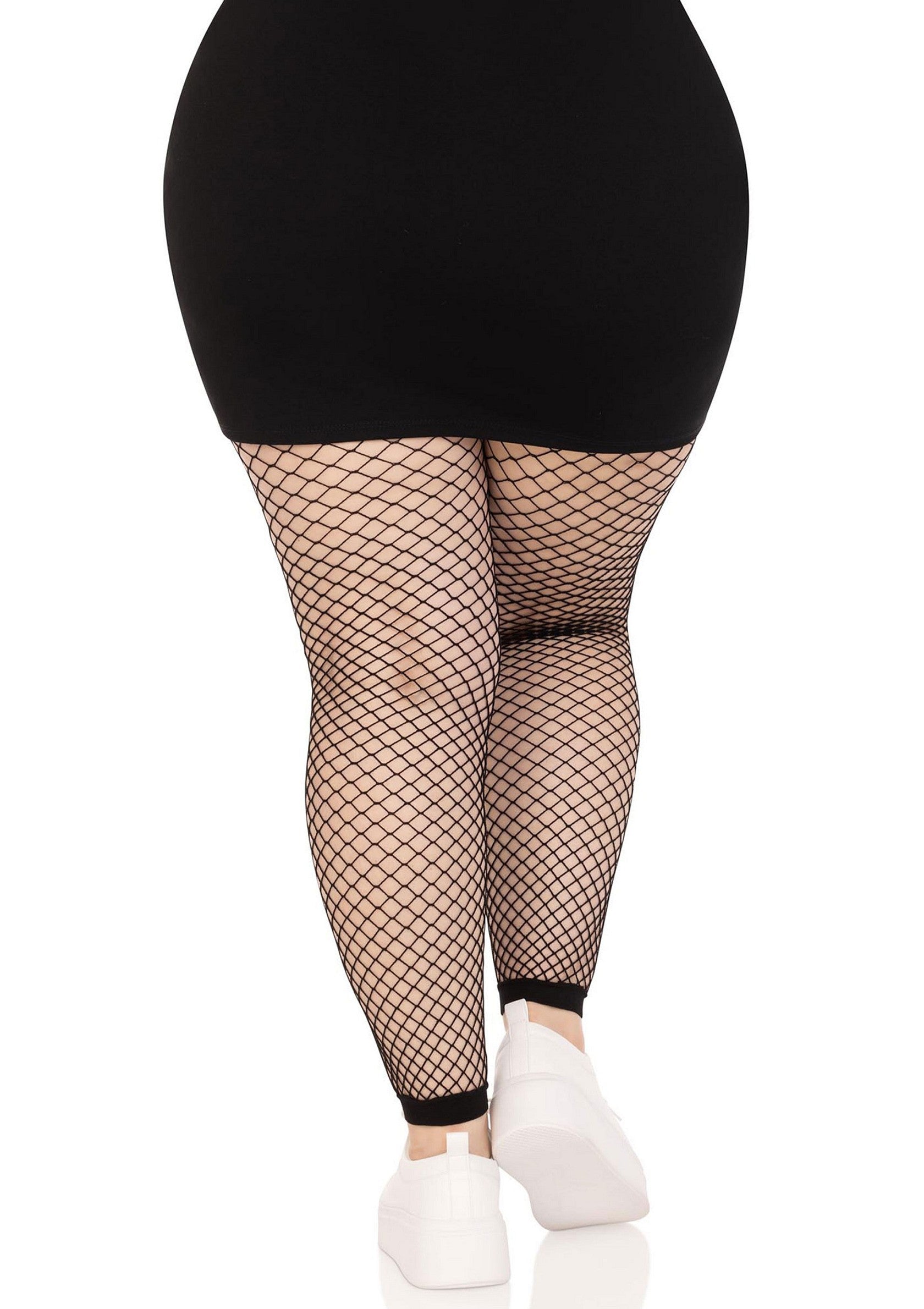 Leg Avenue Net footless tights + BLACK 1X/2X - 1845