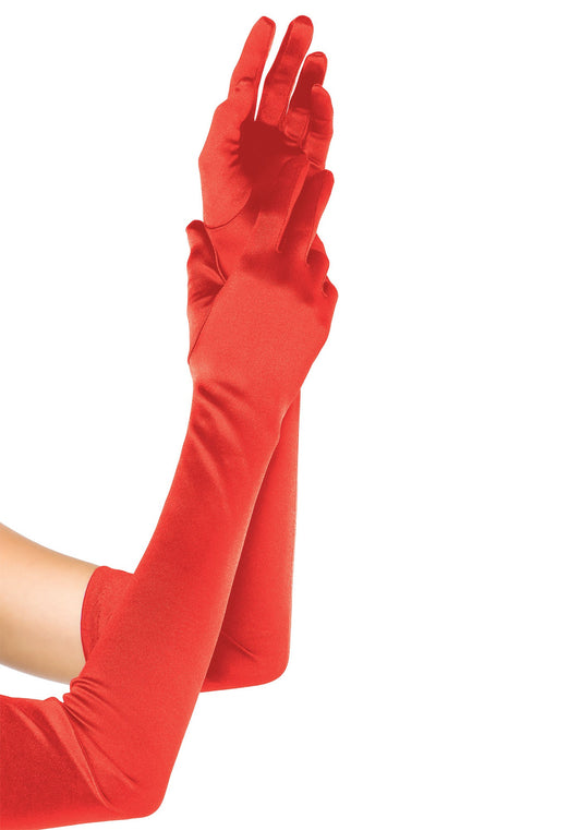 Leg Avenue Extra Long Satin Gloves - Rood