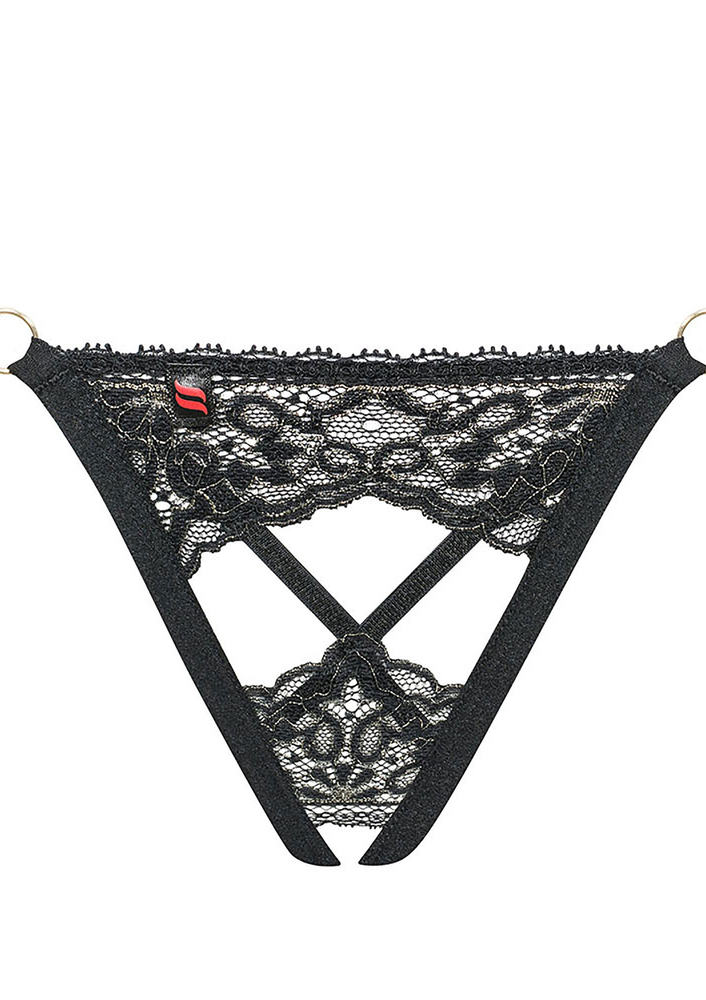 Obsessive Meshlove Crotchles Thong BLACK S/M - 2