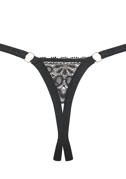 Obsessive Meshlove Crotchles Thong BLACK S/M - 6