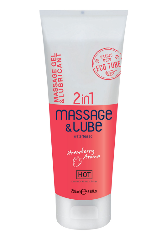 HOT Massage & Glide Gel 2in1 - Aardbei