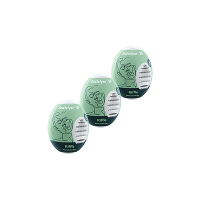 Riffle - Masturbator Egg Set - 3 Pieces - Light Green Groen - 1