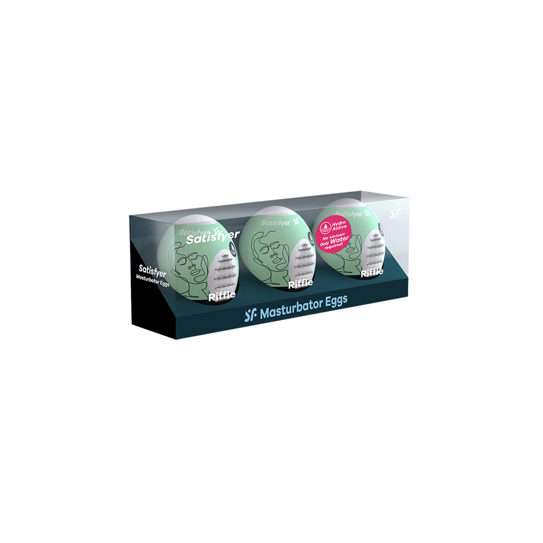 Riffle - Masturbator Egg Set - 3 Pieces - Light Green Groen - 0