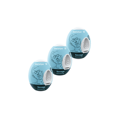 Savage - Masturbator Egg Set - 3 Pieces - Light Blue Blauw - 1