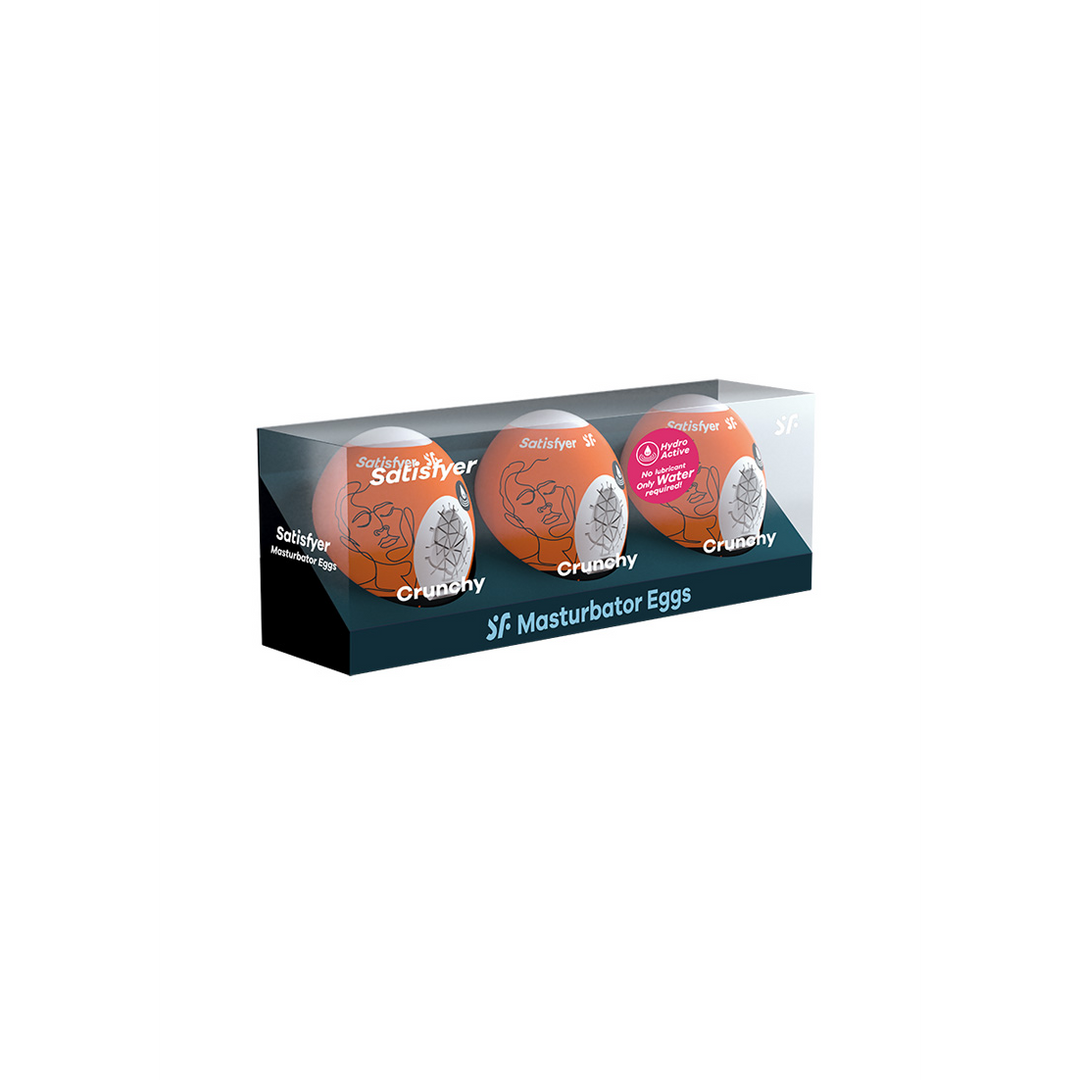 Crunchy - Masturbator Egg Set - 3 Pieces - Orange Oranje - 1