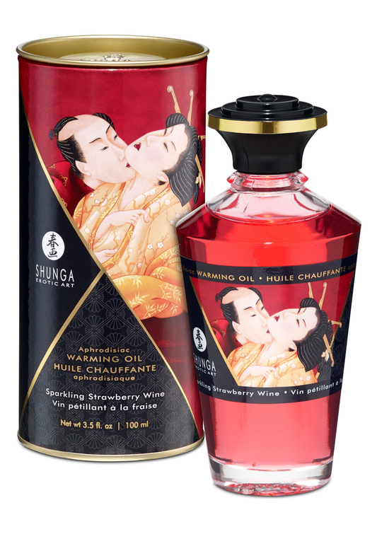 Shunga Aphrodisiac Warming Oil 100ml - Aardbei