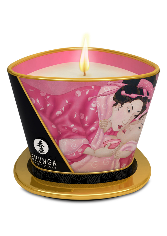 Shunga Massage Candle 170ml - Rozen