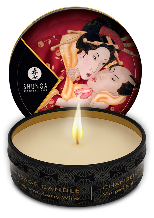 Shunga Mini Massage Candle 6pcs - Aardbei