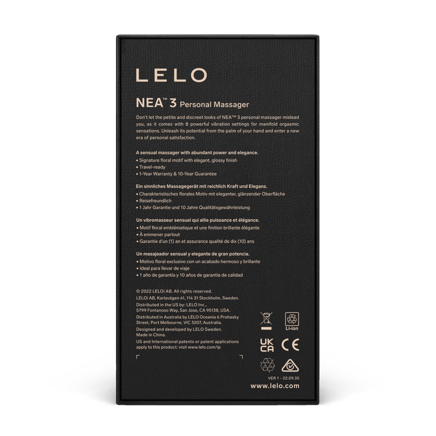 Lelo - Nea 3 Personal Massager Pitch Black - 4