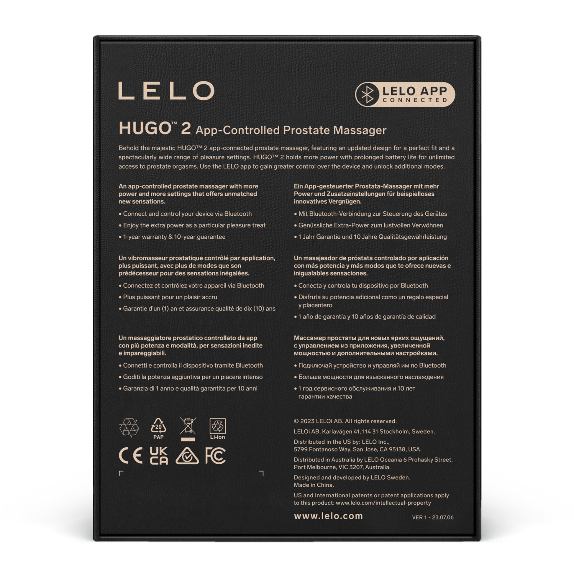 LELO - Hugo 2 App-controlled Prostate Massager Black - 4