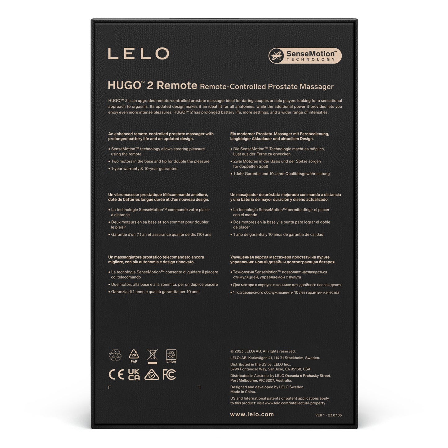 LELO - Hugo 2 Remote-controlled Prostate Massager Black - 3