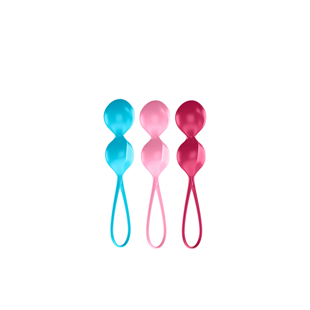 V Balls - Kegel Balls - 3 Pieces - Turquoise/Red/Pink Multikleur - 2