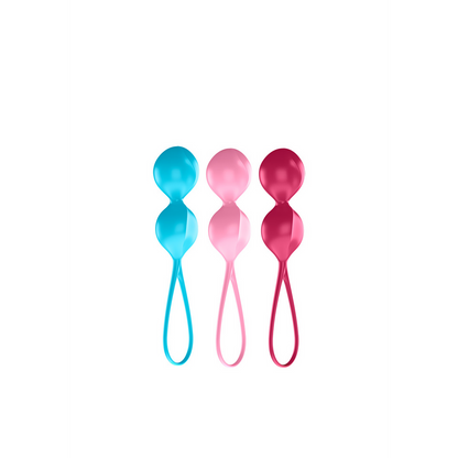 V Balls - Kegel Balls - 3 Pieces - Turquoise/Red/Pink Multikleur - 2