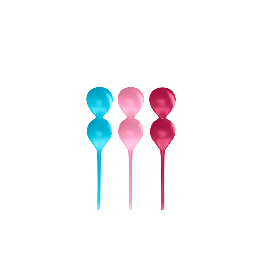 V Balls - Kegel Balls - 3 Pieces - Turquoise/Red/Pink Multikleur - 0