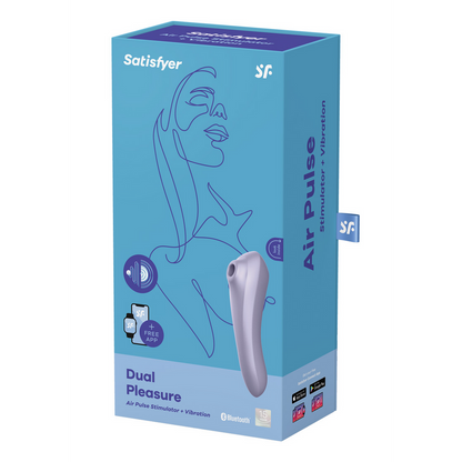 Dual Pleasure - Air Pulse Vibrator - Mauve Rood - 1