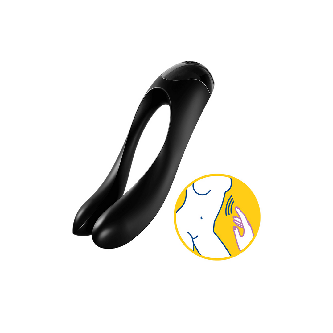 Candy Cane - Finger Vibrator for Intimate Zones - Black Zwart - 1